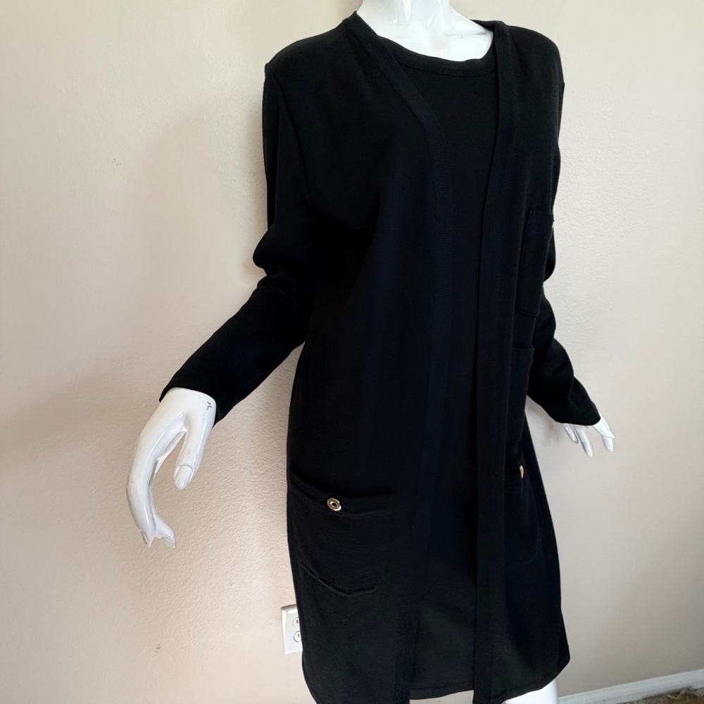 Vintage Liz Claiborne Black Long Sleeve Dress - Picture 2 of 9